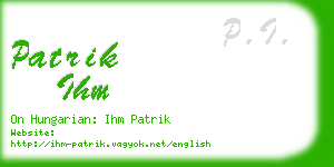 patrik ihm business card